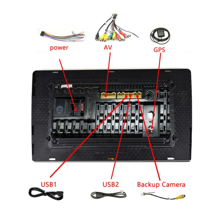 Dual-Spindle Universal Central Control Screen Car Navigator Reversing Video Player, A3012 9 Inch Android Navigation CarPlay 1+32G