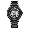 BINBOND B7872 Multifunctional Hollow Luminous Waterproof Quartz Watch, Black Steel-Black-White, White Steel-Black-White, Full-gold-Black-Gold, Black Leather-Black-Black, Black Leather-White-Black, Black Leather-Full-gold-Black