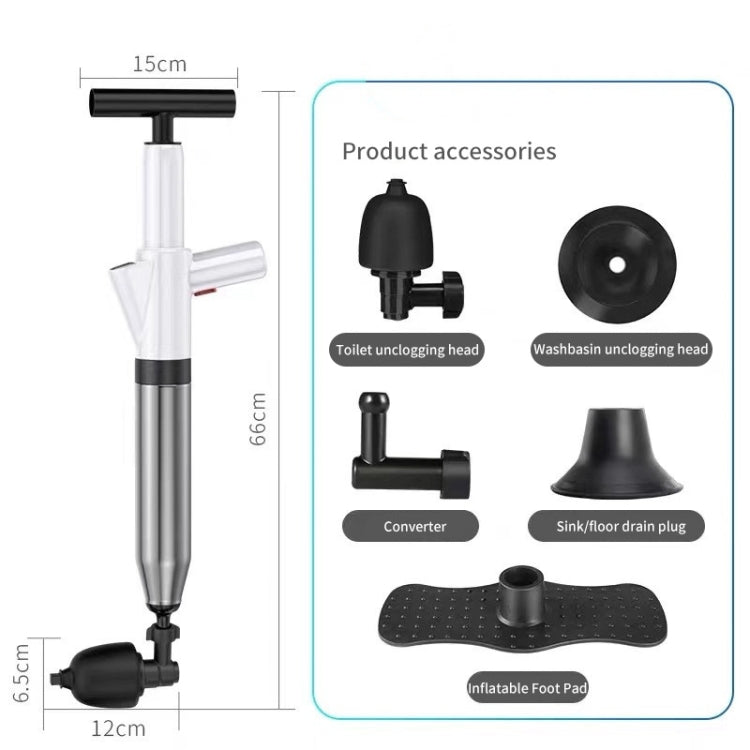 Toilet Pipe Dredger Toilet Sewer Floor Drain Clogged Household High Pressure Pneumatic Tool, HX28 (Green), HX28 (White), HX28 (Gray), HX28 (Black)