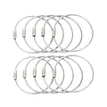 JJ11087 10pcs Stainless Steel Wire Ring Key Ring Wire Chain Key Chain, Wire Ring Key Chain