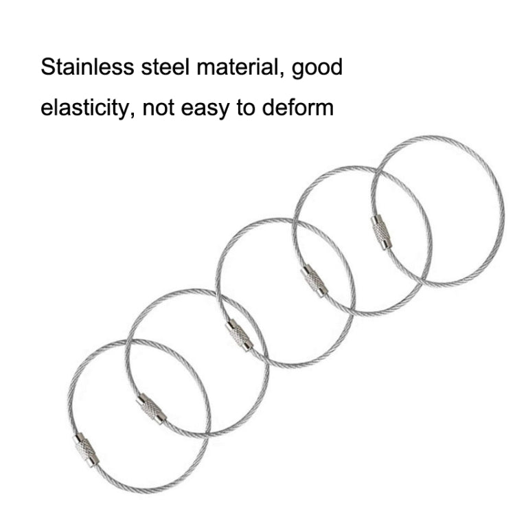 JJ11087 10pcs Stainless Steel Wire Ring Key Ring Wire Chain Key Chain, Wire Ring Key Chain