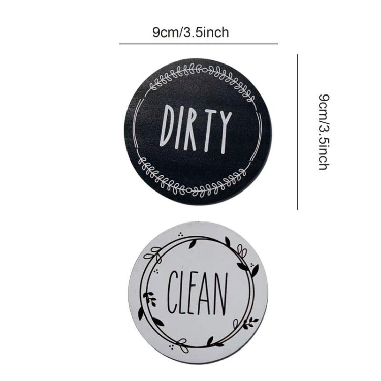 Dishwasher Round Magnet Clean Dirty Sign Double-Sided Dishwasher Magnet Cover