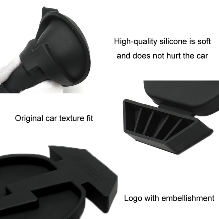 For Tesla Model3/Y 2pcs Charging Port Silicone Dustproof Waterproof Cover, Conjoined Black, Conjoined Red, Conjoined Blue