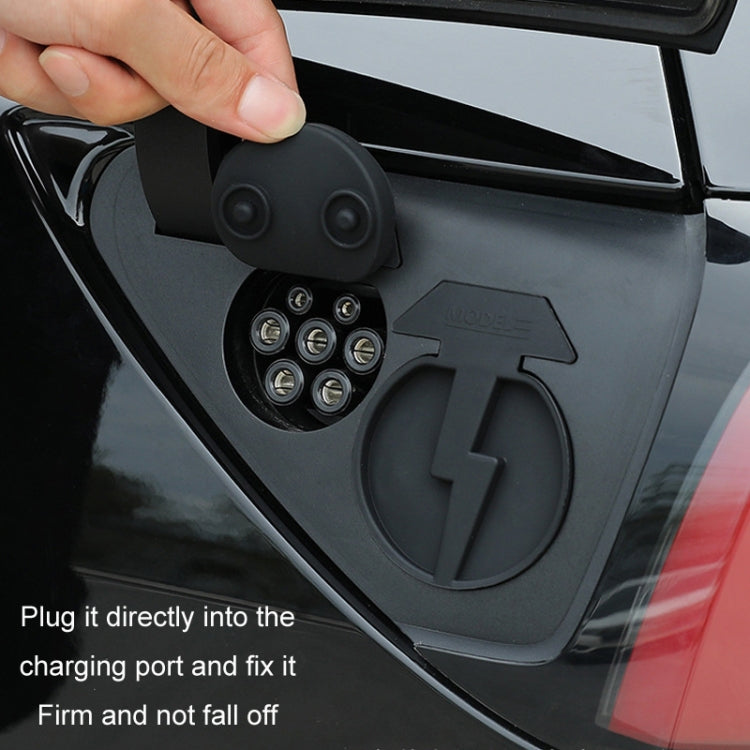 For Tesla Model3/Y 2pcs Charging Port Silicone Dustproof Waterproof Cover, Conjoined Black, Conjoined Red, Conjoined Blue