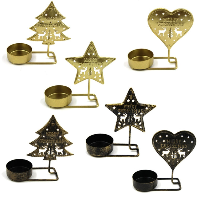 DH2303-03 Metal Retro Iron Art Candlesticks Ornament Table Candle Cup Decoration Props, A Gold, A Black Gold, B Gold, B Black Gold, C Gold, Christmas A Gold, Christmas A Black Gold, Christmas B Gold, Christmas B Black Gold, Christmas C Black Gold