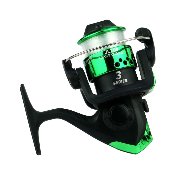 YUMOSHI JL200 Spinning Reel With Line, With Line(Electroplated Yellow), With Line(Electroplated Red), With Line(Electroplated Silver), With Line(Electroplated Green), With Line(Electroplated Blue)