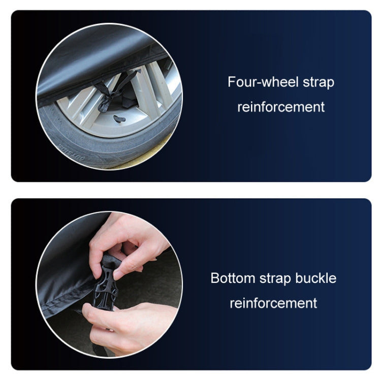 190T Silver Coated Cloth Car Rain Sun Protection Car Cover with Reflective Strip, S, M, L, XL, XXL, Y-M, Y-L, Y-XL