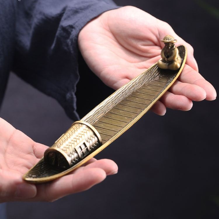 Fisherman Incense Stick Holder Insence Burner Ash Catcher Insense Stand, Fisherman, Bamboo Raft