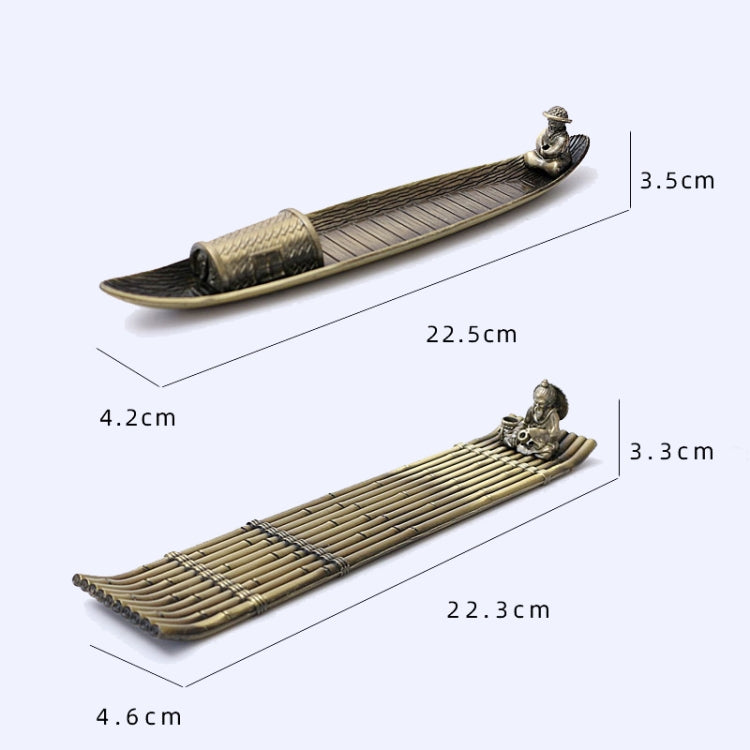 Fisherman Incense Stick Holder Insence Burner Ash Catcher Insense Stand, Fisherman, Bamboo Raft
