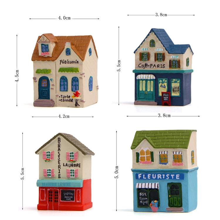 Miniature Village Houses Ornaments for Micro Landscape House Rooms Decorations, Village Houses C, Village Houses D