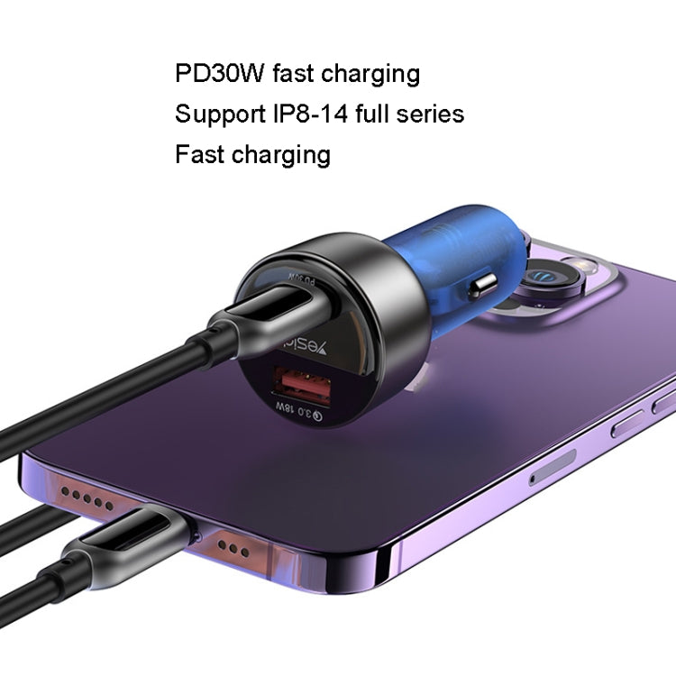 Yesido Y52 48W Dual-channel Fast Charging Zinc Alloy QC3.0 Car Charger, Y52 48W