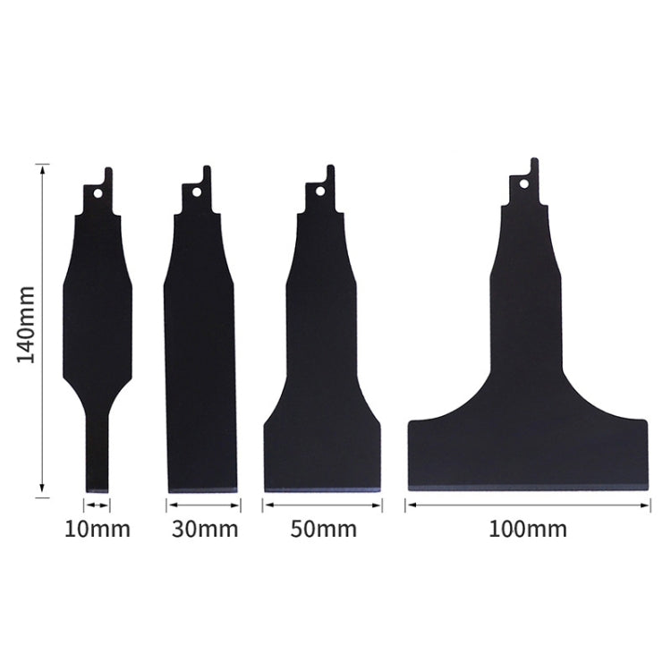 Saber Saw Multifunctional Spatula Scraper Cleaning Tools, 10mm, 30mm, 50mm, 100mm, 4 In 1
