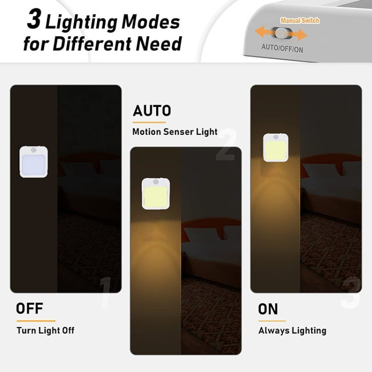 NL2022 Night Light With Motion Sensor AC Plug In Dimmable Cabinet Light ,EU Plug, NL2022 Warm Warm EU Plug