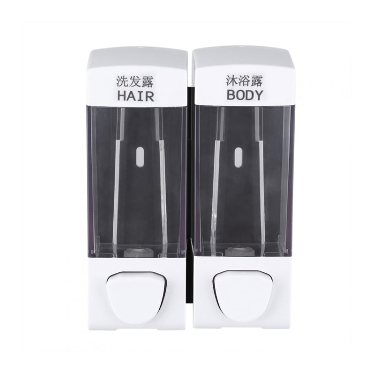 Double Head Wall Mounted Manual Press Soap Dispenser Shampoo Bottle Hand Wash Body Wash Dispenser, Color:, White, Matte, Golden
