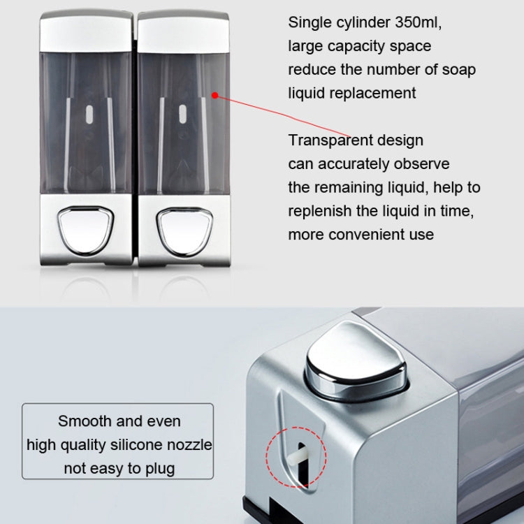 Double Head Wall Mounted Manual Press Soap Dispenser Shampoo Bottle Hand Wash Body Wash Dispenser, Color:, White, Matte, Golden