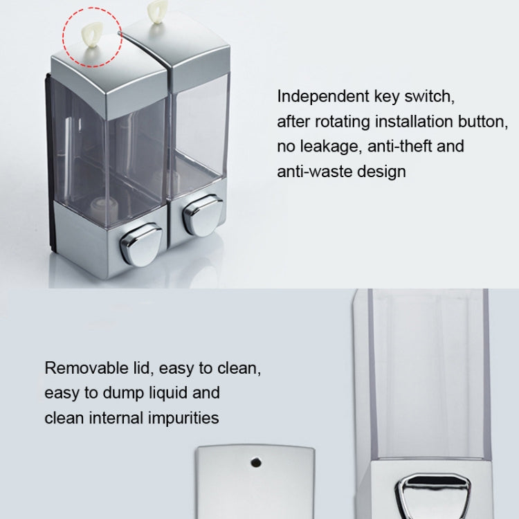 Double Head Wall Mounted Manual Press Soap Dispenser Shampoo Bottle Hand Wash Body Wash Dispenser, Color:, White, Matte, Golden