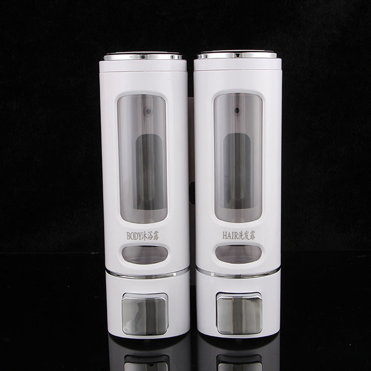400ml Double Head Wall Mounted Manual Press Soap Dispenser Shampoo Bottle Hand Wash Body Wash Dispenser, Color:, White, Champagne Golden