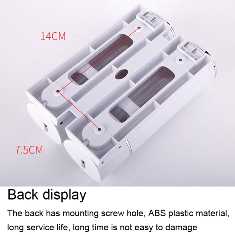 400ml Double Head Wall Mounted Manual Press Soap Dispenser Shampoo Bottle Hand Wash Body Wash Dispenser, Color:, White, Champagne Golden