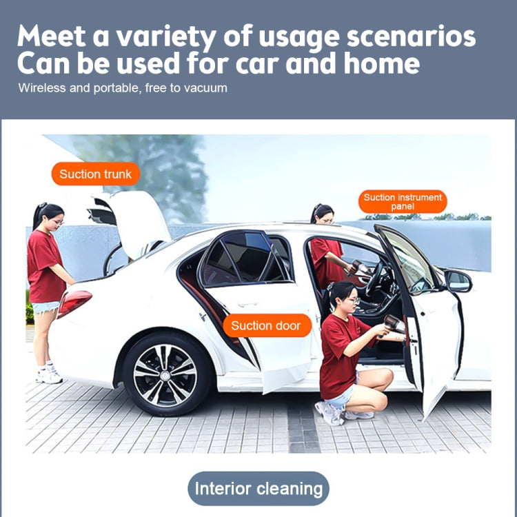 SUITU  ST-6629 3 In 1 5500pa Car Wireless Vacuum Cleaner Blowing Suction And Pumping 3 Modes, White -USB Cable, Black -USB Cable, White -Seat Charge, Black -Seat Charge