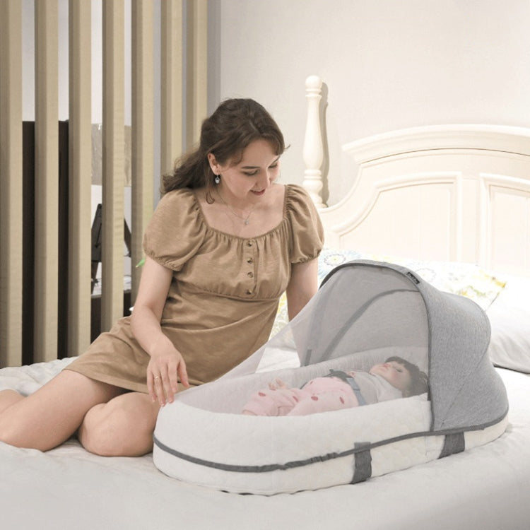 709 Portable Multifunctional Crib with Mosquito Net Folding Newborn Moveable Bed, Gray White, Pink, Sky Blue, Pink White, Blue White, Gray White+Pillow, Pink White+Pillow, Blue White+Pillow