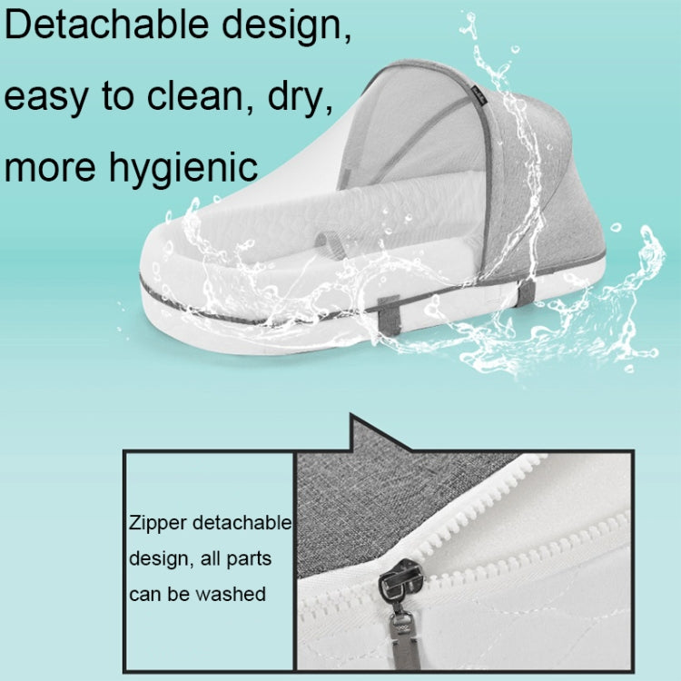 709 Portable Multifunctional Crib with Mosquito Net Folding Newborn Moveable Bed, Gray White, Pink, Sky Blue, Pink White, Blue White, Gray White+Pillow, Pink White+Pillow, Blue White+Pillow