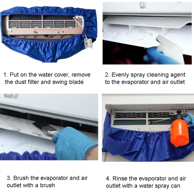 1-2P Air Conditioner Cleaning Cover With Drain Outlet, 1pc Cover, Cover + Protective Wall Cloth, Cover+Hood Cloth Pipe, 3-in-1 Kit, 4-in-1 Kit, 5-in 1Kit
