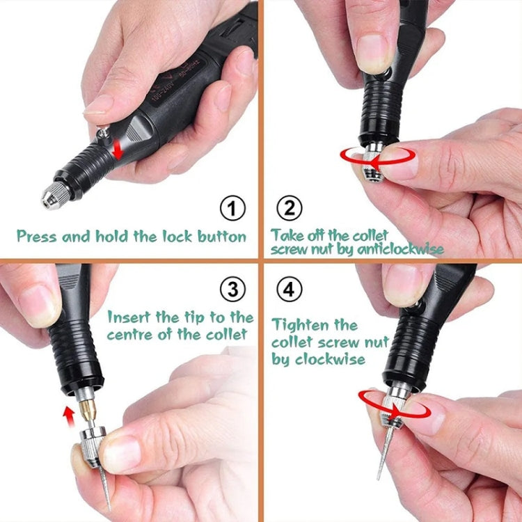 70pcs/set Mini Electric Speed Adjustable Engraving Pen Micro Electric Drill, EU Plug, US Plug