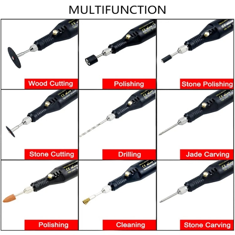70pcs/set Mini Electric Speed Adjustable Engraving Pen Micro Electric Drill, EU Plug, US Plug