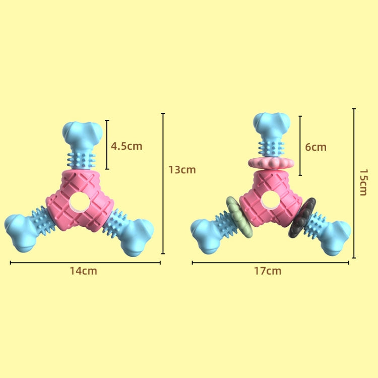 BG5053 Triangular Bone Shape Pet Chewing Toy Dog Teething Stick Random Color Delivery, Orange without Petals, Purple with Petals, Blue with Petals, Rose Red with Petals, Orange with petals, Purple without Petals, Blue without Petals                    ...