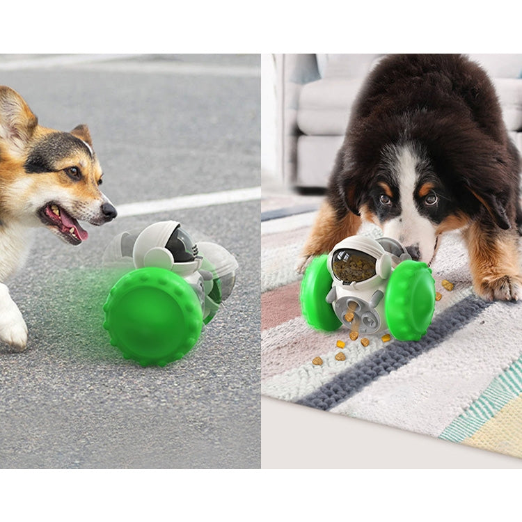087DT Swing Car Pet Food Leaker Without Electric Tumbler Puzzle Balance Car Dog Toy, Black White, Black, Lake Blue, Yellow, Green