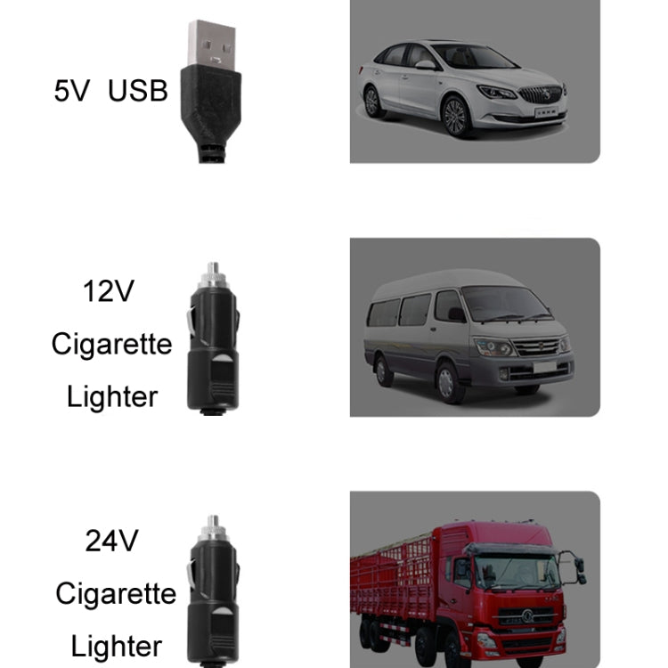 F621 Car Rotatable Turntable Silent Car Double Head Fan, USB, 12V Cigarette Lighter, 24V Cigarette Lighter, High Allocation USB, High Allocation 12V Cigarette Lighter, High Allocation 24V Cigarette Lighter