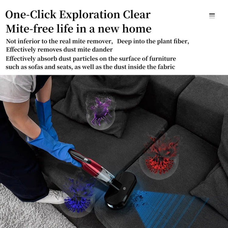 4 In 1 12000pa Wireless  Mini Handheld Car Vacuum Cleaner Mite Remover, 4 In 1 (Red), 4 In 1 (Navy Blue)
