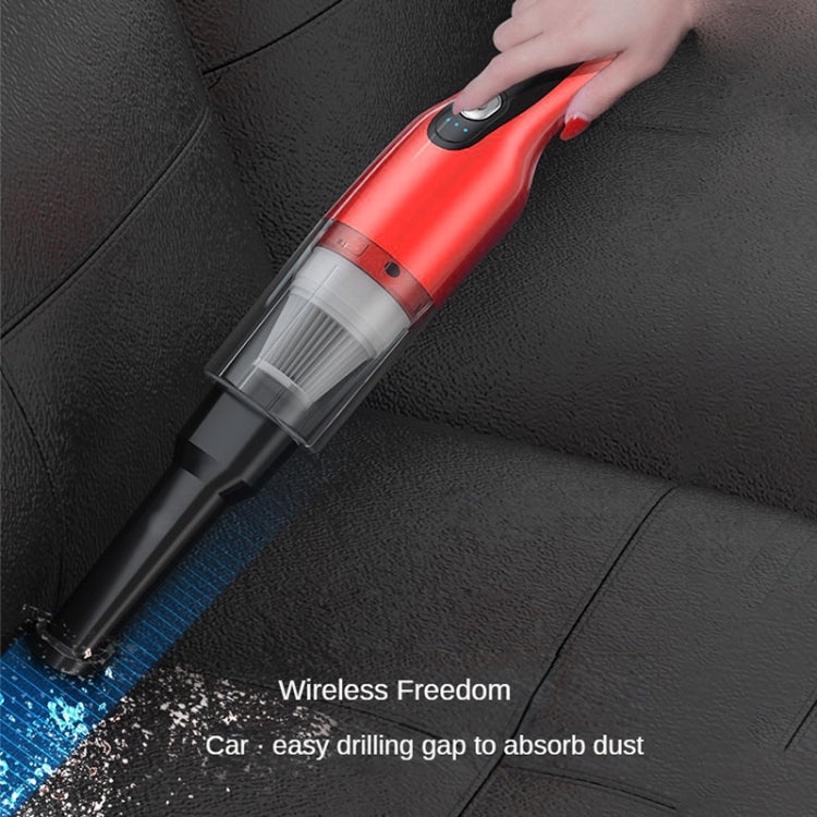 4 In 1 12000pa Wireless  Mini Handheld Car Vacuum Cleaner Mite Remover, 4 In 1 (Red), 4 In 1 (Navy Blue)