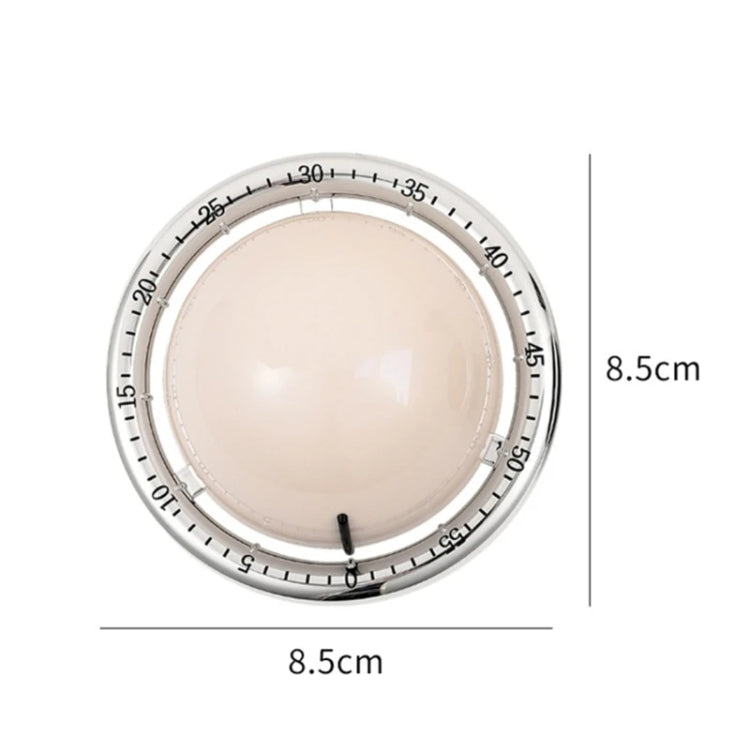 Kitchen Mechanical Timer Reminder Visual Time Manager Magnetic Suction Alarm Clock, Ivory White, Black