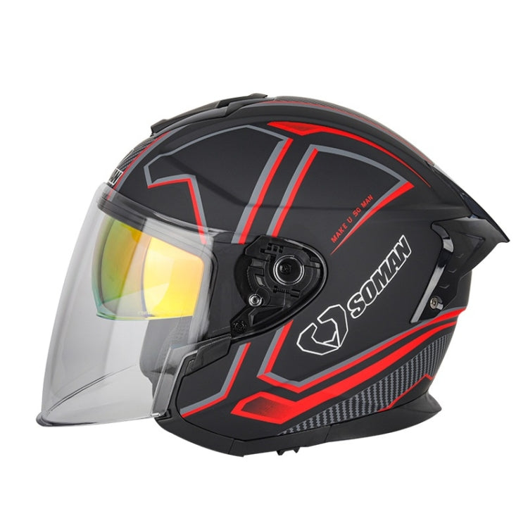 SOMAN Motorcycle Electric Bicycle Dual Lens Riding Helmet, S, M, L, XL, XXL