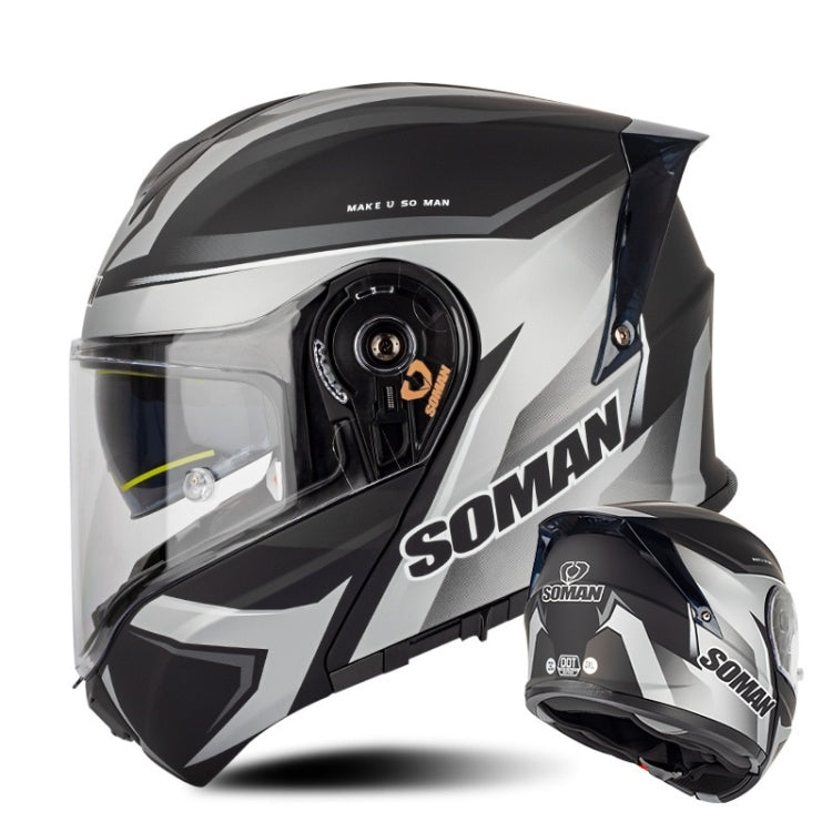 SOMAN Racing Motorcycle Double Lens Riding Safety Helmet, XXL, M, L, XL
