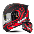 SOMAN Racing Motorcycle Double Lens Riding Safety Helmet, XXL, M, L, XL