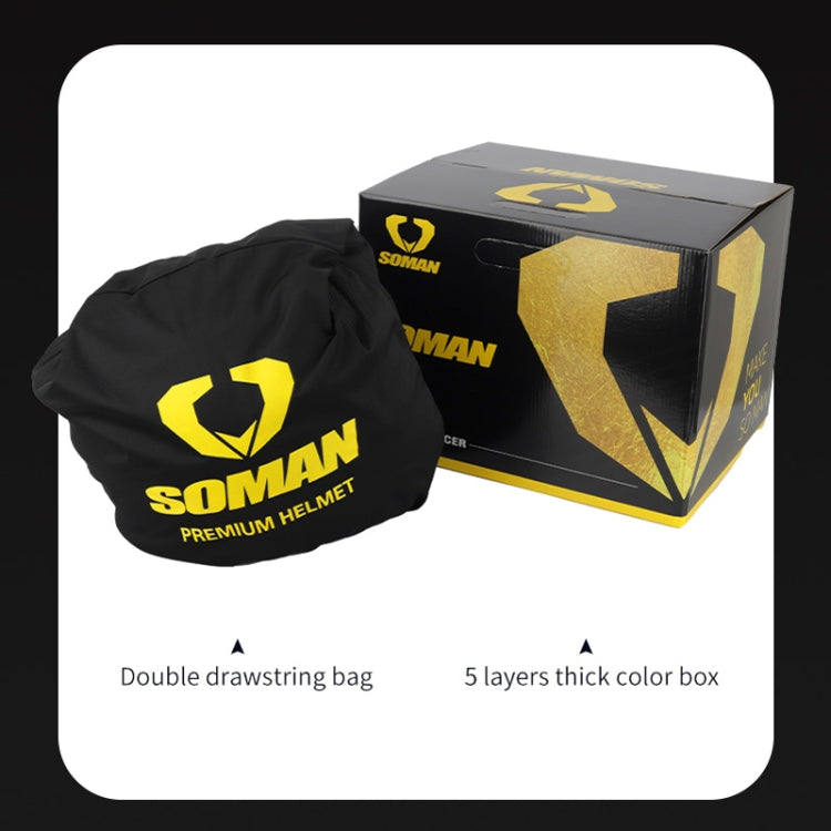 SOMAN Racing Motorcycle Double Lens Riding Safety Helmet, XXL, M, L, XL