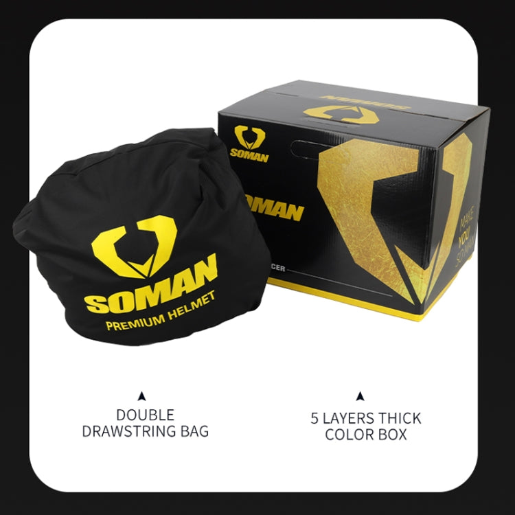 SOMAN Motorcycle Dual Lens Riding Peel-Off Full Coverage Helmet, S, M, L, XL