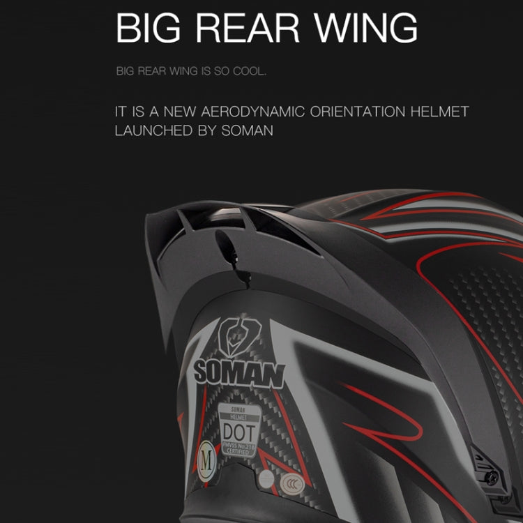 SOMAN Motorcycle Dual Lens Riding Peel-Off Full Coverage Helmet, S, M, L, XL