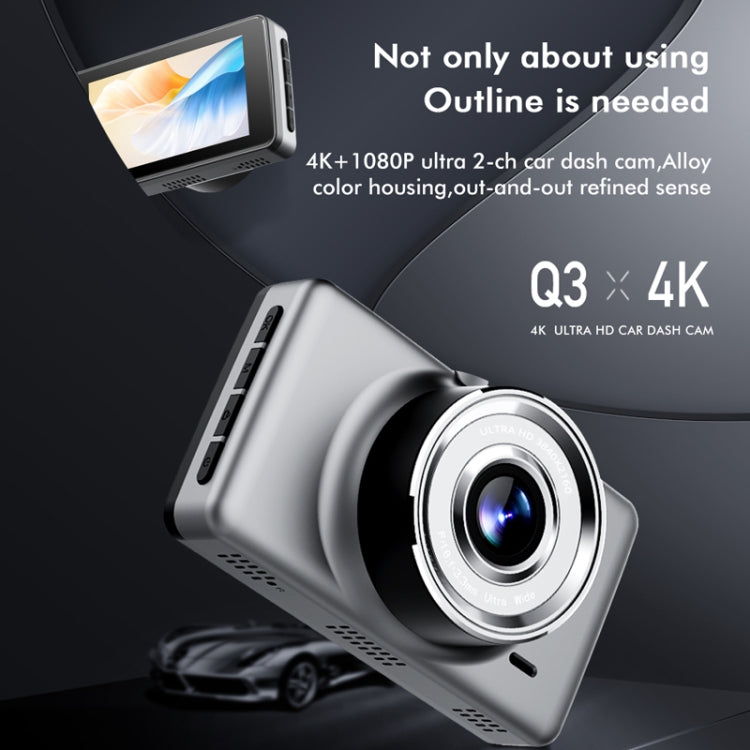 Anytek Q3 4K Driving Recorder WiFi Dual Record Night Vision Sensor Mobile Detection Recorder, Q3