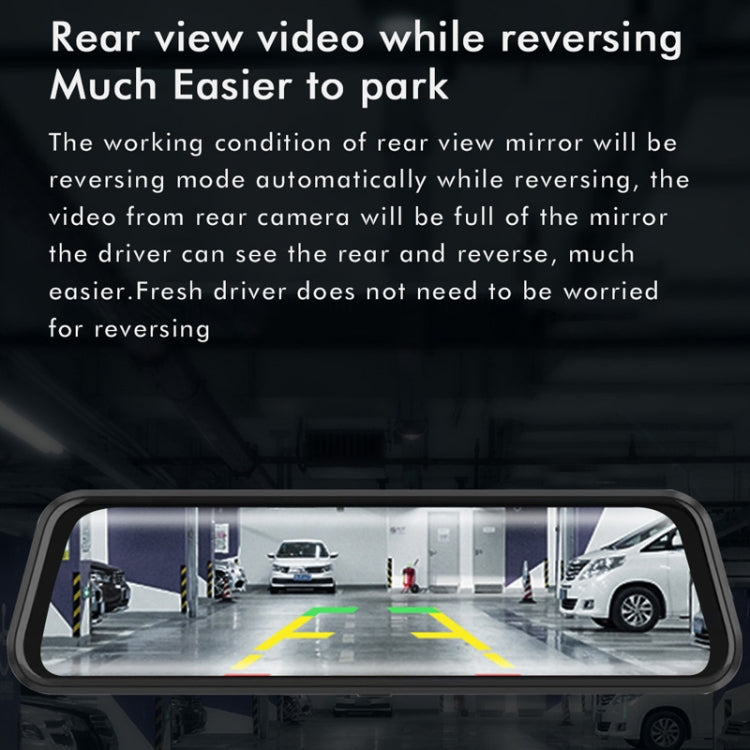 Anytek M12+ 9.66 Inch Large Screen Dual-Record Driving Recorder 2K Touch Screen Parking Video Reversing Image, M12+