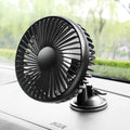 SUITU  12V/24V Mini Car Fan USB Charging Single Head Fan 360 Degree Cooling Fan, Suction Cup Model, Seat Back Model