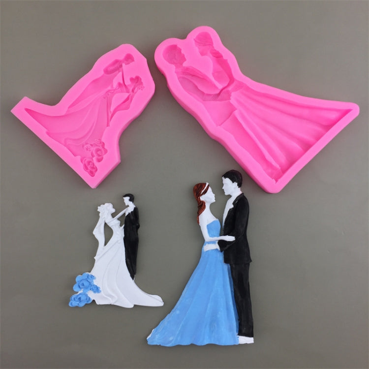 Bride And Groom Silicone Chocolate Epoxy Plaster Mold, Small, Large