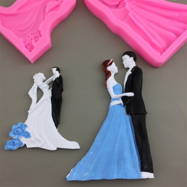 Bride And Groom Silicone Chocolate Epoxy Plaster Mold, Small, Large
