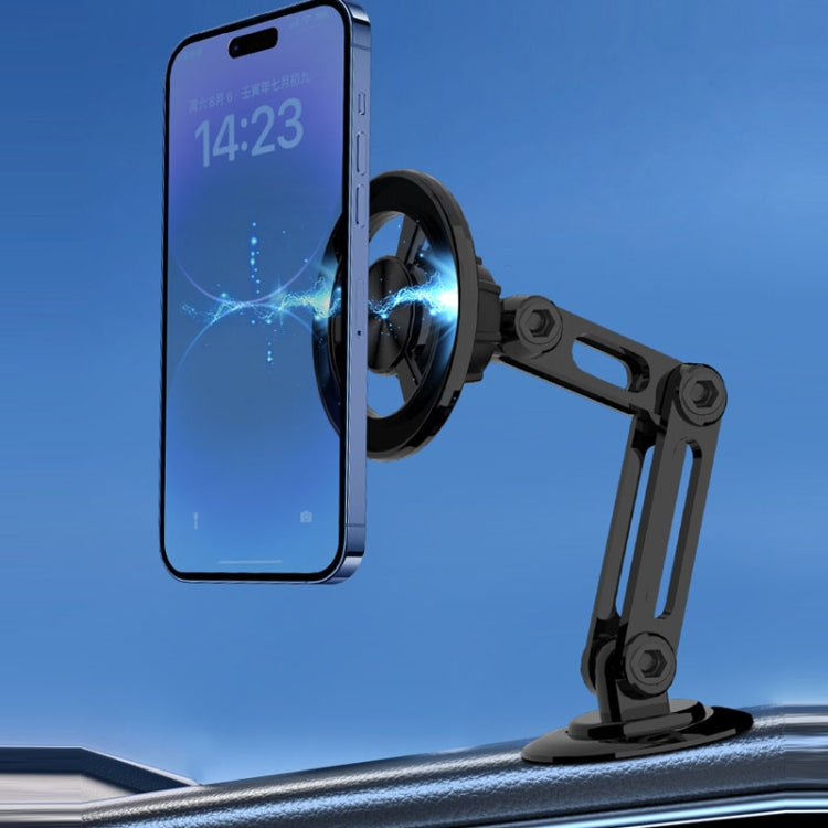 Magsafe Magnetic Mobile Phone Bracket Metal Car Navigation Folding Bracket, CZY-F82Y(Black)