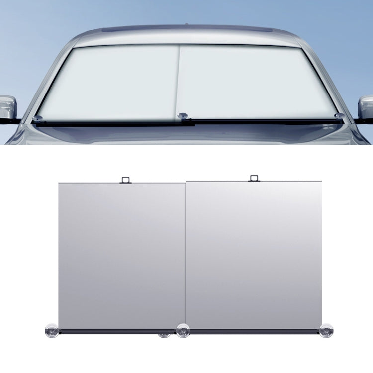 Car Front Windshield Retractable Sun Protection Sunshade Curtain, 70-135cm, 70-135cm+ 4 Mesh Side Curtain