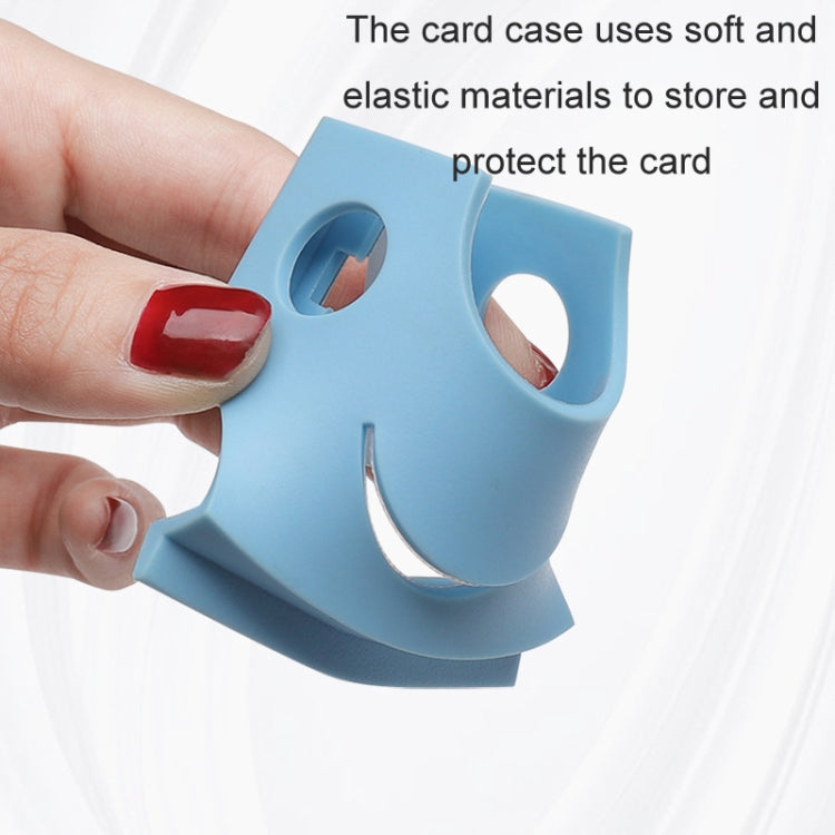Car Multi-functional Adhesive Bill Card Holder, Smile Black