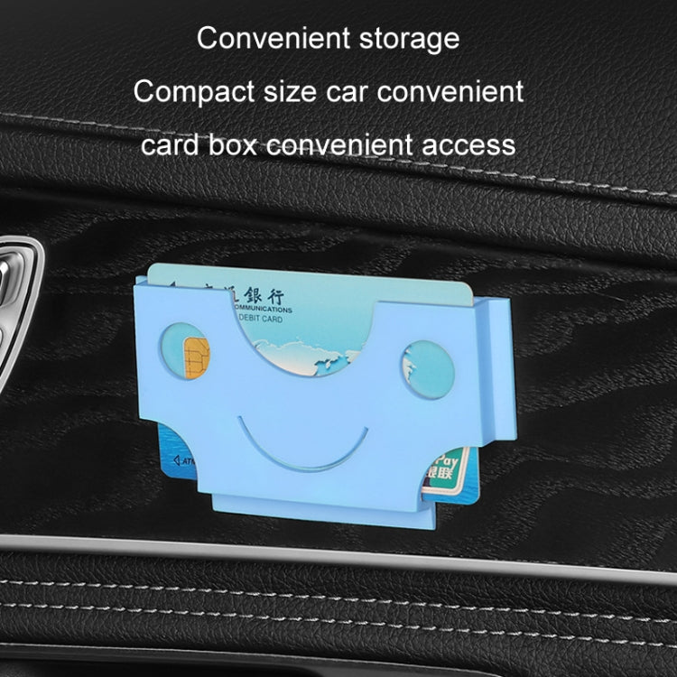 Car Multi-functional Adhesive Bill Card Holder, Smile Black