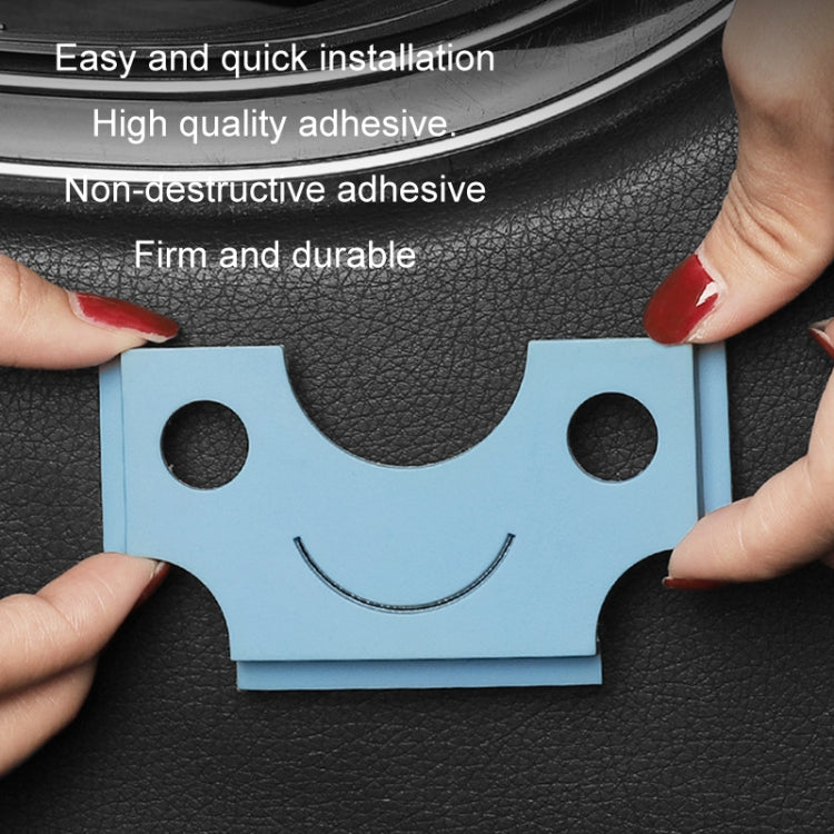Car Multi-functional Adhesive Bill Card Holder, Smile Black